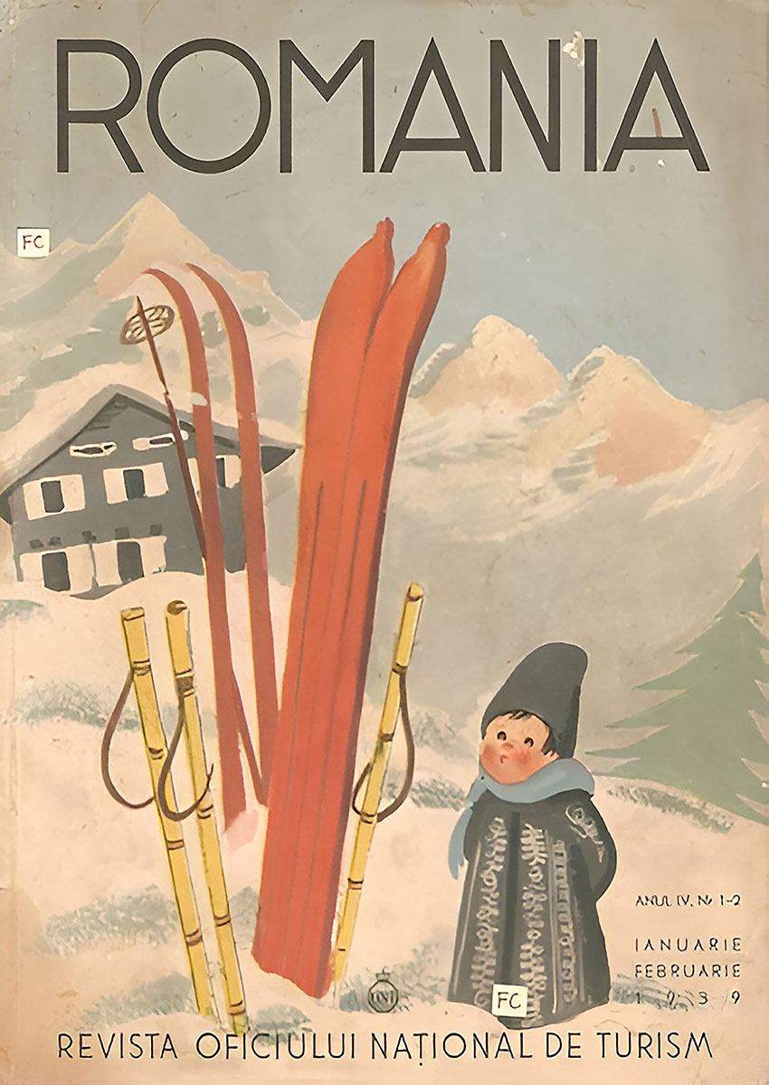 Vintage Romanian Ski Scene Canvas Print & Poster Wall Art - AI PRINT LAB
